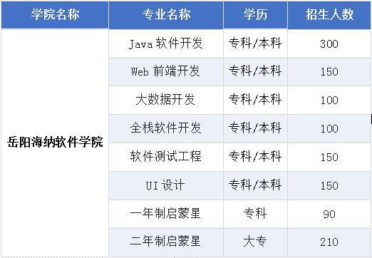 北大青鸟岳阳海纳软件学校2020年招生简章